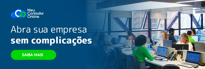 Banner promocional sobre como abrir empresa com facilidade, apresentando consultoria contábil especializada para novos empreendedores.