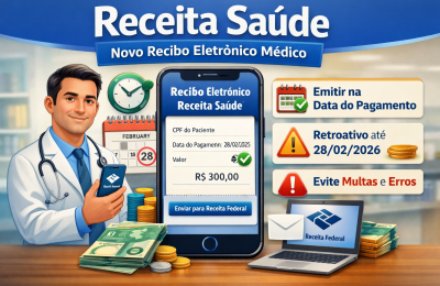 Receita Saúde: como emitir o recibo eletrônico médico, prazos, retroativo e multa (2026) - Meu Contador Online