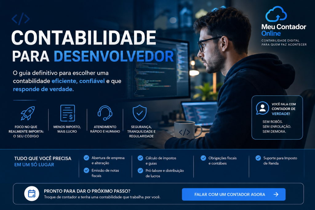 Contabilidade para Desenvolvedor: por que escolher o contador certo muda tudo - Meu Contador Online