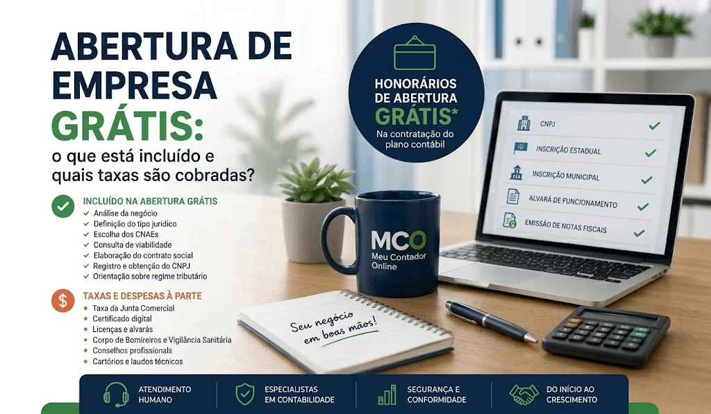 Abertura de empresa grátis: o que está incluído e quais taxas são cobradas? - Meu Contador Online
