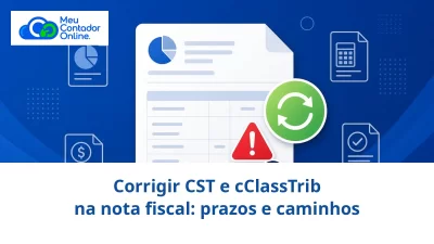 Corrigir CST e cClassTrib na nota fiscal: prazos e caminhos - Meu Contador Online