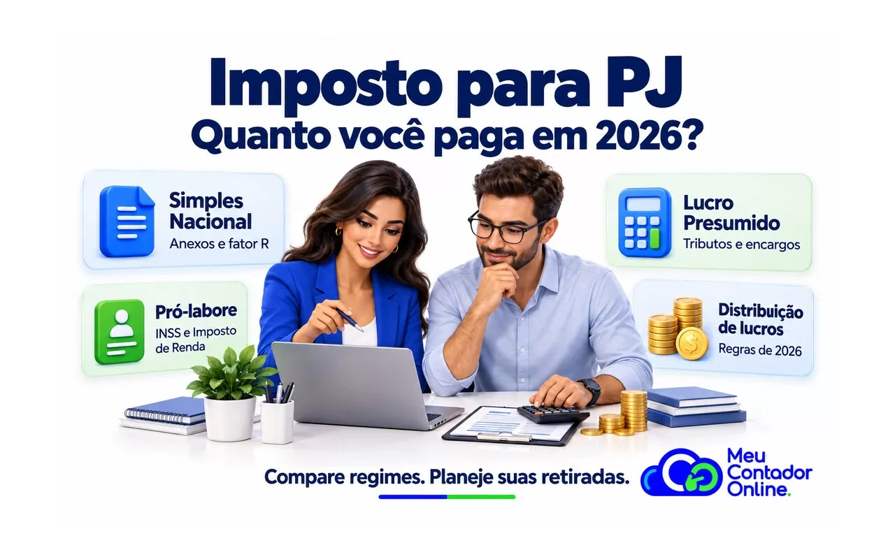 Imposto para PJ em 2026: quanto paga e como calcular - Meu Contador Online