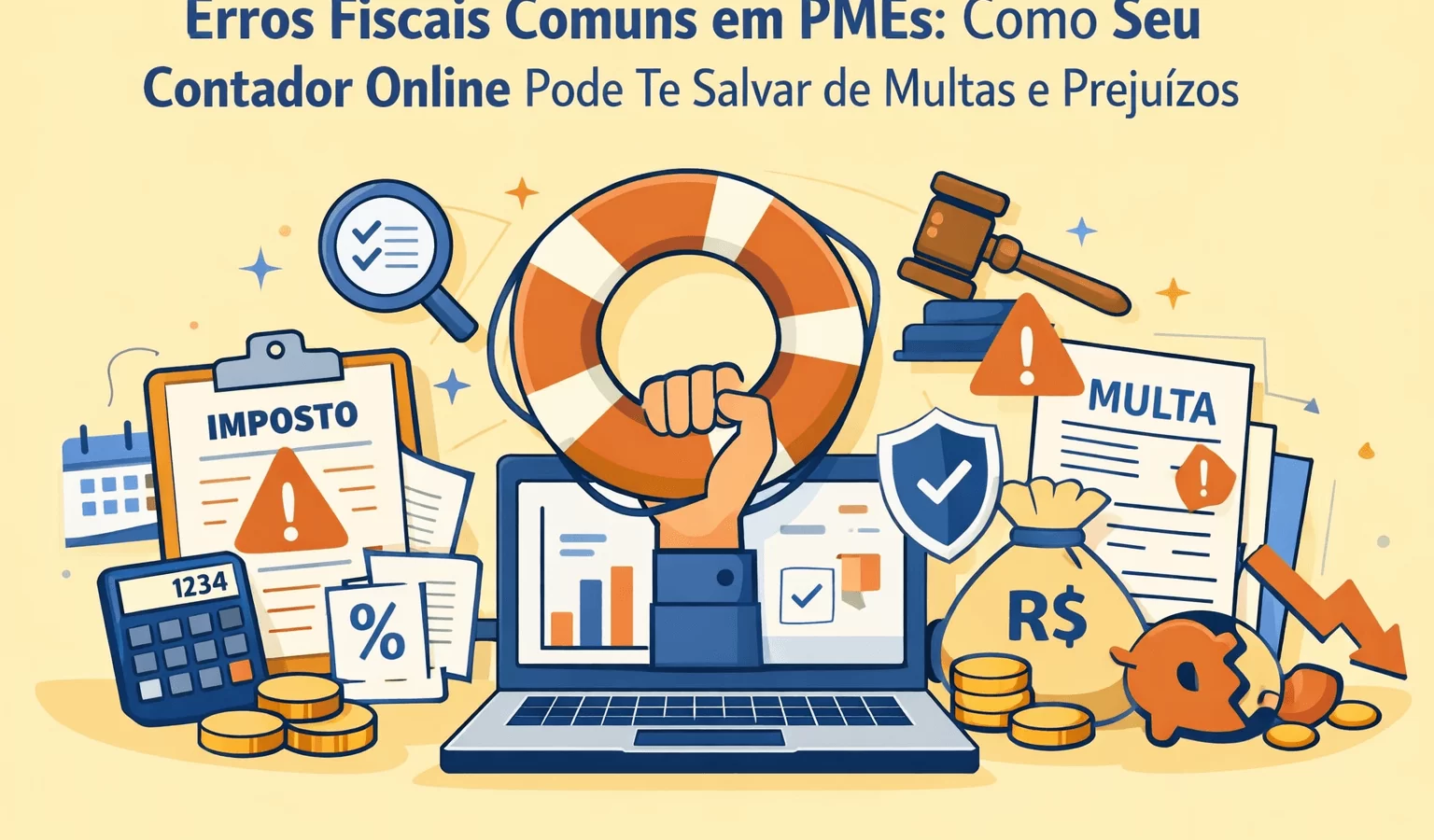 Erros Fiscais Comuns em PMEs: Como Seu Contador Online Pode Te Salvar de Multas e Prejuízos - Meu Contador Online