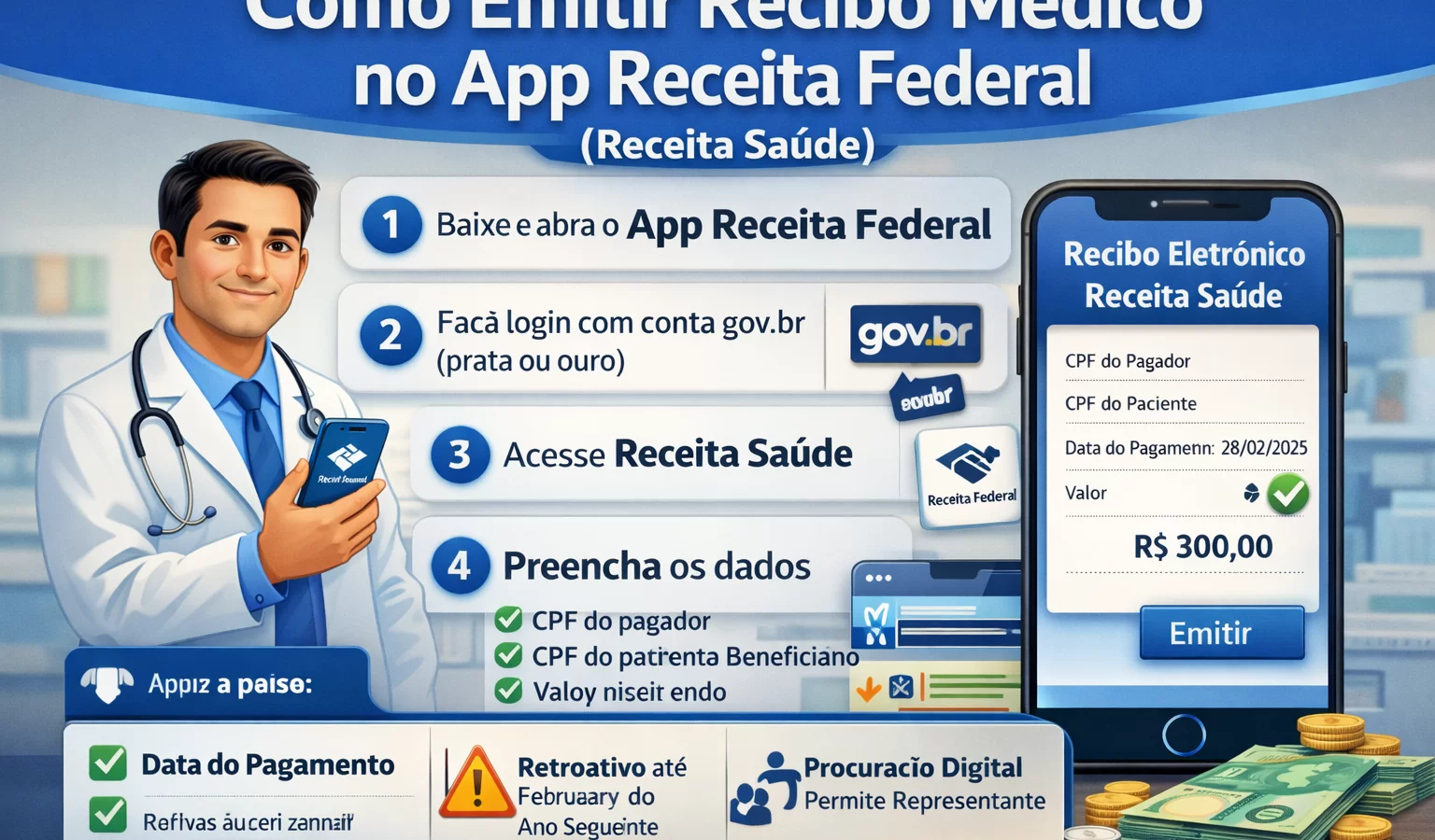 Como emitir recibo médico no app Receita Federal (Receita Saúde): passo a passo completo (2026) - Meu Contador Online